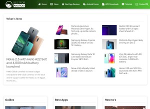 How bestforandroid.com looks like on a tablet such as an iPad.
