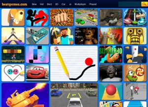 How bestgames.com looks like on a tablet such as an iPad.