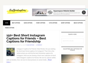 How bestgoodcaptions.com looks like on a tablet such as an iPad.