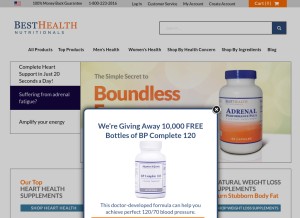 How besthealthnutritionals.com looks like on a tablet such as an iPad.
