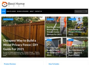 How besthomegear.com looks like on a tablet such as an iPad.