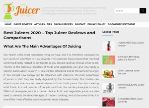 How bestjuicerreviews24h.com looks like on a tablet such as an iPad.