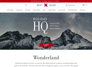 How bestmadeco.com looks like on a tablet such as an iPad.