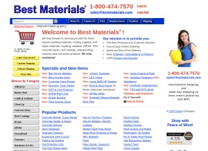 How bestmaterials.com looks like on a tablet such as an iPad.