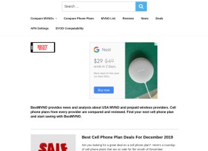 How bestmvno.com looks like on a tablet such as an iPad.