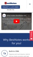 How bestnotes.com looks like on a mobile device such as an iPhone.