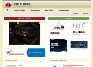 How bestofjoomla.com looks like on a tablet such as an iPad.