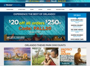 How bestoforlando.com looks like on a tablet such as an iPad.