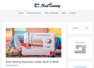 How bestofsewing.com looks like on a tablet such as an iPad.