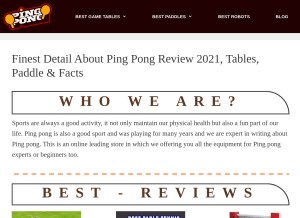 How bestpingpongs.com looks like on a tablet such as an iPad.