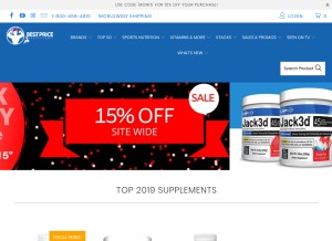 How bestpricenutrition.com looks like on a tablet such as an iPad.