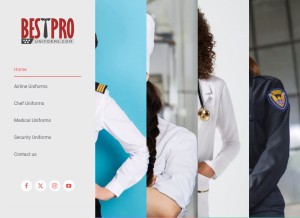 How bestprouniforms.com looks like on a tablet such as an iPad.