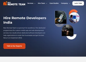 How bestremoteteam.com looks like on a tablet such as an iPad.