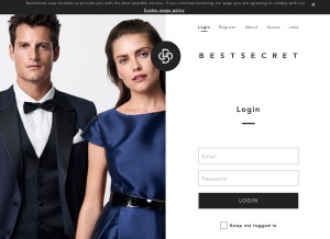 How bestsecret.com looks like on a tablet such as an iPad.