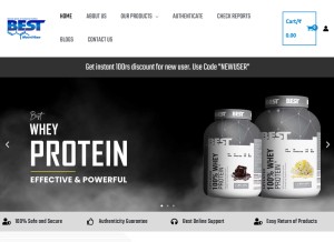 How bestsportsnutrition.in looks like on a tablet such as an iPad.