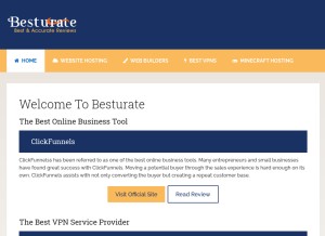 How besturate.com looks like on a tablet such as an iPad.