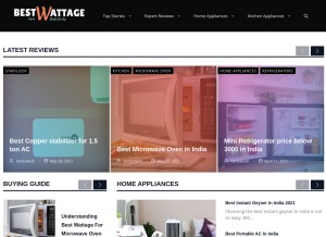 How bestwattage.com looks like on a tablet such as an iPad.