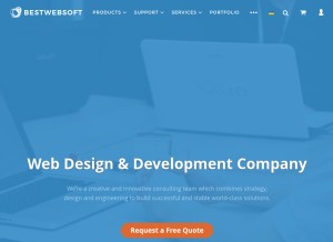 How bestwebsoft.com looks like on a tablet such as an iPad.