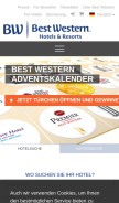 How bestwestern.de looks like on a mobile device such as an iPhone.