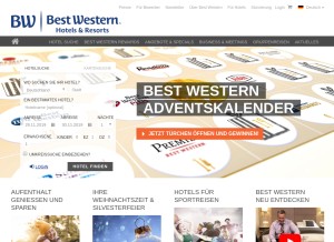 How bestwestern.de looks like on a tablet such as an iPad.