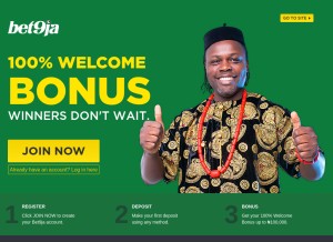 How bet9ja.com looks like on a tablet such as an iPad.