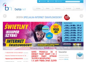 How betanet.pl looks like on a tablet such as an iPad.