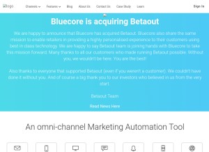 How betaout.com looks like on a tablet such as an iPad.