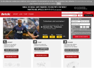 How betclic.com looks like on a tablet such as an iPad.