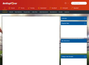 How betexplorer.com looks like on a tablet such as an iPad.