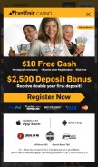 How betfaircasino.com looks like on a mobile device such as an iPhone.