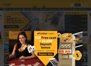 How betfaircasino.com looks like on a tablet such as an iPad.