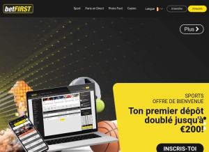 How betfirst.be looks like on a tablet such as an iPad.