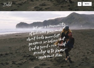 How bethel.com looks like on a tablet such as an iPad.