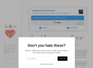 How bethereinfive.com looks like on a tablet such as an iPad.