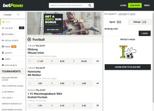 How betpawa.ug looks like on a tablet such as an iPad.