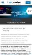 How betradar.com looks like on a mobile device such as an iPhone.