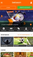 How betsson.com looks like on a mobile device such as an iPhone.