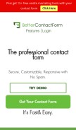 How bettercontactform.com looks like on a mobile device such as an iPhone.