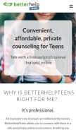 How betterhelpteens.com looks like on a mobile device such as an iPhone.