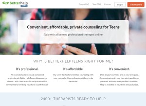 How betterhelpteens.com looks like on a tablet such as an iPad.