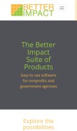 How betterimpact.com looks like on a mobile device such as an iPhone.
