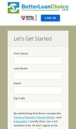 How betterloanchoice.com looks like on a mobile device such as an iPhone.
