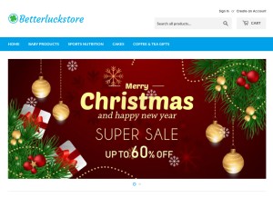 How betterluckstore.com looks like on a tablet such as an iPad.