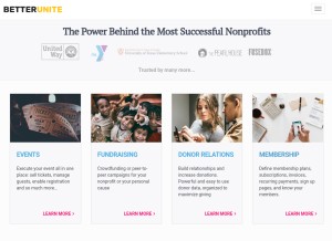 How betterunite.com looks like on a tablet such as an iPad.