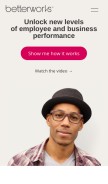 How betterworks.com looks like on a mobile device such as an iPhone.