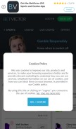 How betvictor.com looks like on a mobile device such as an iPhone.