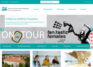 How beuth-hochschule.de looks like on a tablet such as an iPad.