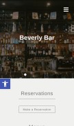 How beverlybar.com looks like on a mobile device such as an iPhone.