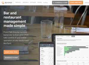 How bevspot.com looks like on a tablet such as an iPad.