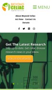 How beyondceliac.org looks like on a mobile device such as an iPhone.